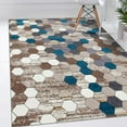 thumbnail image 3 of Luxe Weavers Beige Aqua Modern Geometric Area Rug 5'x7' Size Carpet, 3 of 7