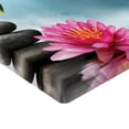 thumbnail image 2 of Ambesonne Lotus Flower Fitted Sheet, Spa Theme Rocks, Full Size, Blue Pink Green, 2 of 3