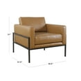 thumbnail image 4 of HomePop Modern Exposed Metal Frame Arm Accent Chair, Carmel Faux Leather, 4 of 10