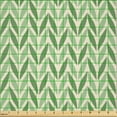 thumbnail image 2 of Ambesonne Garden Fabric by the Yard Microfiber, Symmetric Green, 1 Yard, Green Pale Green, 2 of 2