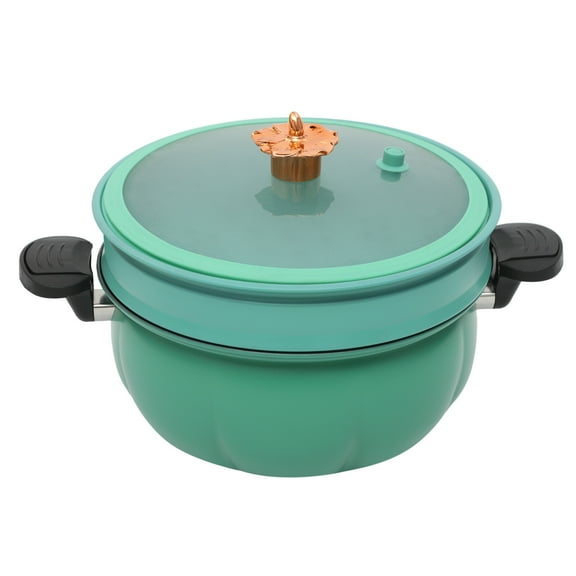 Miumaeov 8L/2.11gal Micro-pressure Pot Kitchen Cookware Pumpkin Shaped Pressure Cooking Pot with Steamer & Lid
