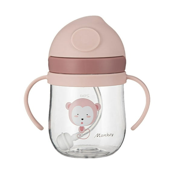 Leatfisat Travel Cartoon Portable Drinking Bottle With Straw, Baby Feeding Cup For Water And Drinks, Fun Design