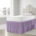 thumbnail image 3 of Egylin Dorm Room Bed Skirt 800TC Egyptian Cotton - Ruffled Style Dorm Sized - Egyptian Cotton Bed Skirts Tailored ( Twin XL/ 36" drop , levender), 3 of 5