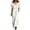 White, variant on Women’s Ruffle Neck Short Sleeve Maxi Dress, Loose Fit Off-Shoulder Beach Vacation Dress with Pockets, 1 Piece, Sizes S Through XXL