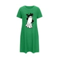 thumbnail image 5 of Somuwie Large size short Halloween women's nightdress with chest print round neck short sleeves short nightdress, 5 of 5