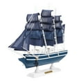 thumbnail image 6 of Raindrops 1Pc Wooden Sailing Ship Model Vintage Wood Sailboat for Nautical Home Decor, 6 of 8