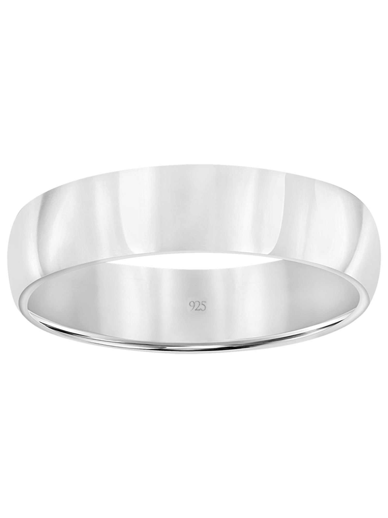Brilliance Fine Jewelry Sterling Silver 5mm Men's Comfort Fit Polished Wedding Band