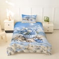 thumbnail image 2 of spefrowx Oil Painting Hydrangea Twin Duvet Cover for Girls, Sky Coastal Beach Starfish Twin Bedding, Stars Reversible, 2pcs, 1 Duvet Cover and 1 Pillowcase, 2 of 5