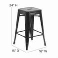 thumbnail image 5 of 24" High Orange Metal Backless Counter Height Stool For Indoor or Outdoor Use, 5 of 5
