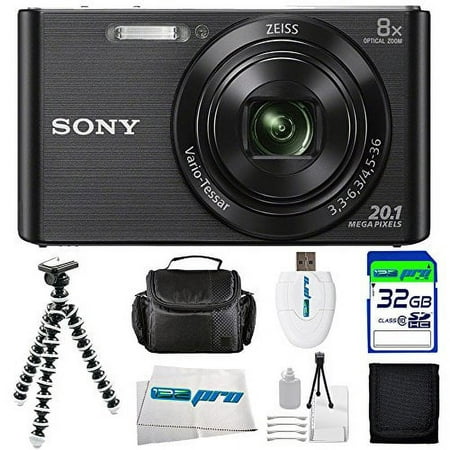 Sony DSC-W830 Digital Camera (Black) + 32GB Pixi-Basic I3ePro Accessory Bundle