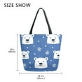 thumbnail image 5 of FORMRS Womens Canvas Tote Bag with Zipper Inner Pocket Shoulder Handbag, White Polar Bear, 5 of 7