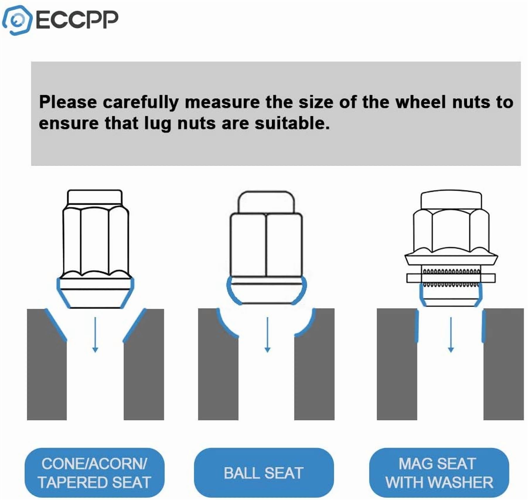 ECCPP Fits Chevy GMC GM Factory Style Lugs 24 Piece 7/8" 14x1.5 Open End Lugs Nuts
