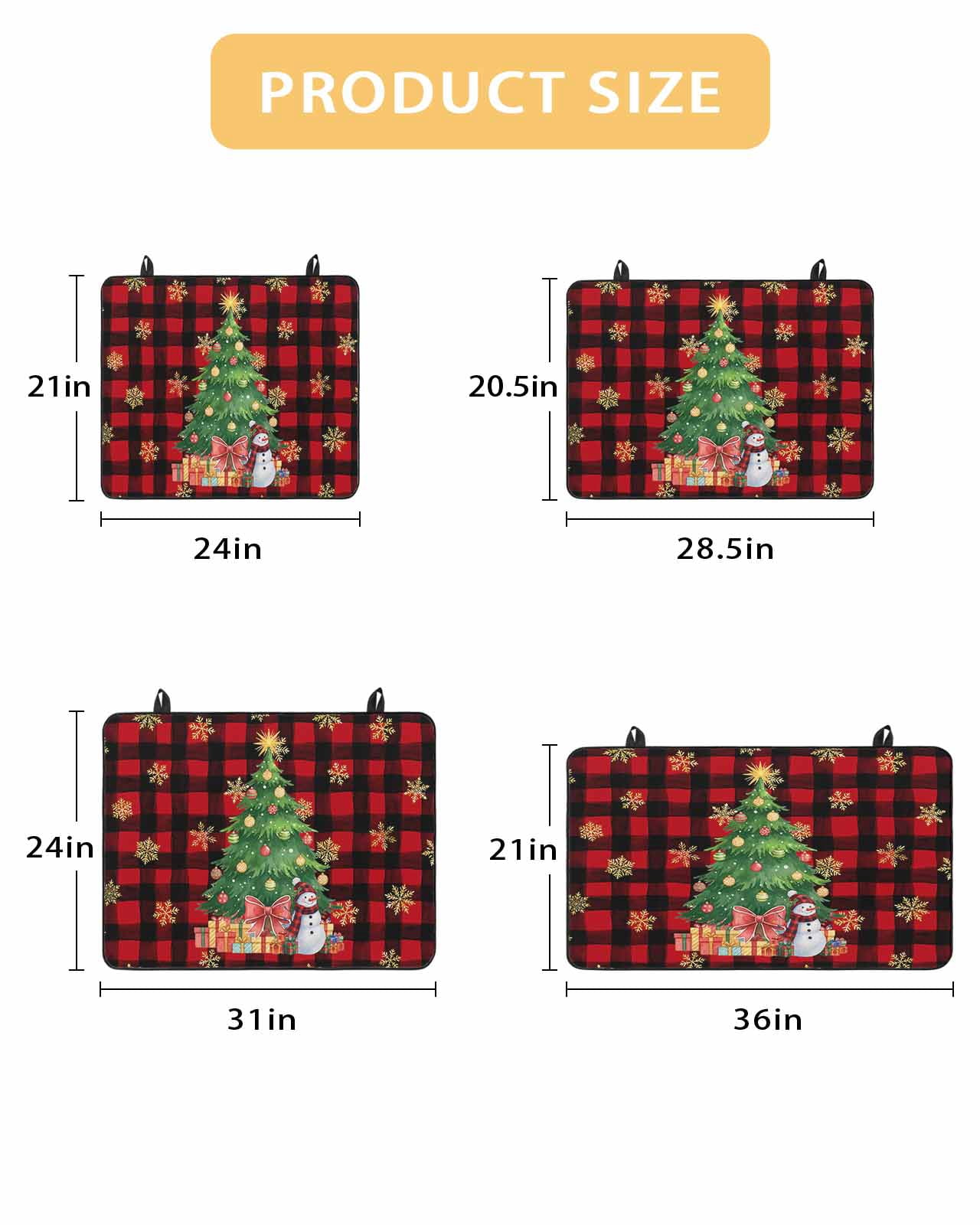 Large Induction Cooktop Protector Mat Christmas Stove Top Covers for Electric Stove, Snowman Gold Snowflakes Pine Tree Plaid Decorative Stove Burner Cover Mats, Glass Top Stove Cover