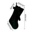 thumbnail image 4 of Burgundy Christmas Bows Stocking, 19" Velvet Christmas Stocking Personalized Large Christmas Stocking for Xmas Tree Decoration, Christmas Mantel Decor Stained Green Bows Ribbon Xmas Gifts Stocking, 4 of 7
