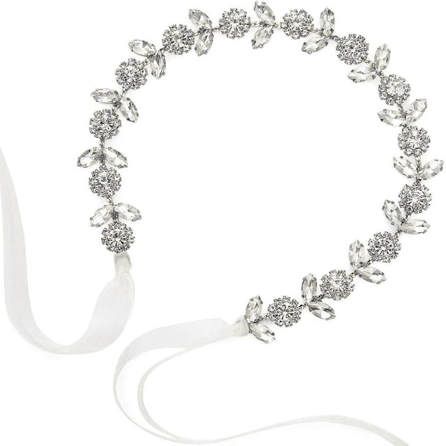 Tocados de Novia con Perlas, Accesorios para el Cabello Tocados con Hojas Diadema de Novia de Boda Diadema de Boda de Perlas Románticas con Diamantes de Imitación Flores