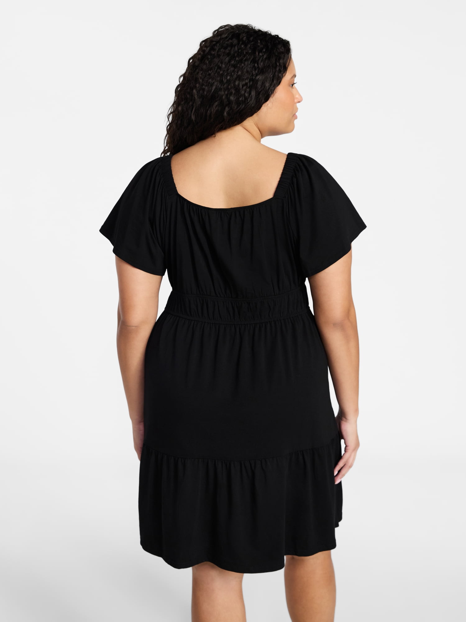 Terra & Sky Women's Plus Tiered Mini Dress, Sizes 0X-5X