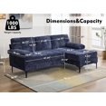 thumbnail image 6 of ZHOUB Modern Reversible L-Shape Chenille Sectional Sofa w/ Chaise, 3-Seat Corner Couch,Blue, 6 of 19