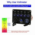 thumbnail image 5 of 5 Gang Switch Panel, 12V/24V Inline Fuse Box LED Switch Panel Dual USB Socket Power Outlet LED Voltmeter for Boat Truck, 5 of 9