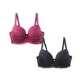 thumbnail image 1 of ManxiVoo 2 Pack Underwire Bra for Women Plus Size Full Coverage Lace Underwear Comfortable Support Daily Wear 85C Size, 1 of 7