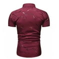 thumbnail image 4 of CEHVOM Chemise Décontractée pour Hommes Boutons Col Rabattu Affaires Ajustée Imprimée Manches Courtes Ventes, 4 of 4