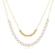 thumbnail image 1 of Xiao Hua Collar con colgante hecho a mano, apto tanto para hombres como para mujeres, collar de perlas de doble capa de acero inoxidable (dorado)., 1 of 4