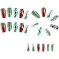 thumbnail image 4 of Uñas postizas navideñas con diseño, lindas uñas postizas con diseño de hombre de jengibre, árbol de Navidad, almendra, copo de nieve rojo, uñas acrílicas brillantes, regalos de Navidad para mujeres y, 4 of 5