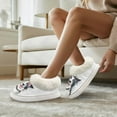 thumbnail image 3 of POLERO Women's Cute Border Collie Print Fuzzy Slippers Thick Sole House Slippers for Women Indoor Warm House Bedroom Shoes, Size 4-5, 3 of 7
