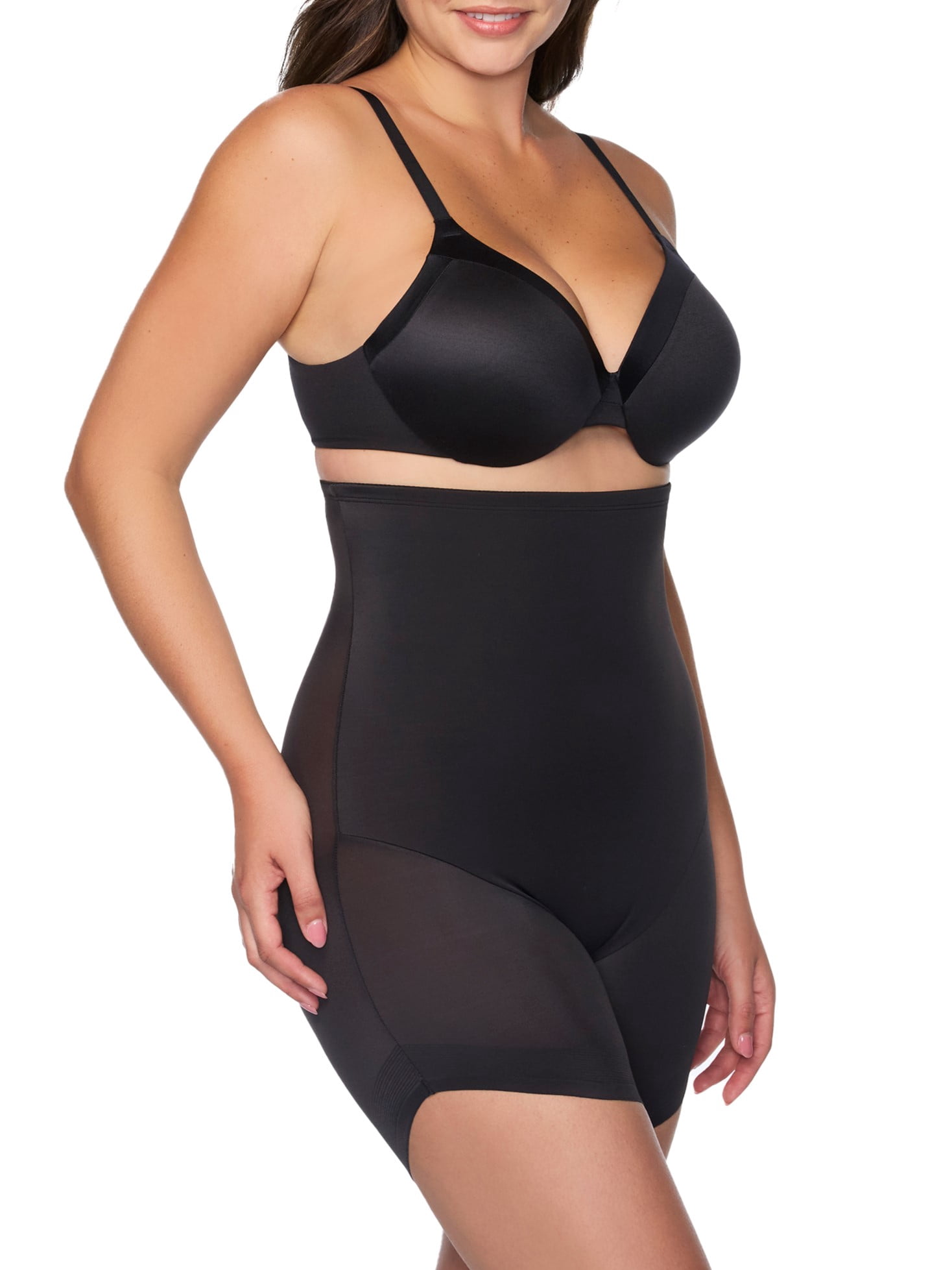 Cupid Women's Elevated Edge Firm Control Shapewear, High-Waist Slanted Hem Shaping Short, Sizes S-2XL