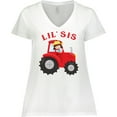 thumbnail image 3 of Inktastic Farmer Tractor Little Sis Women's Plus Size V-Neck T-Shirt, 3 of 5