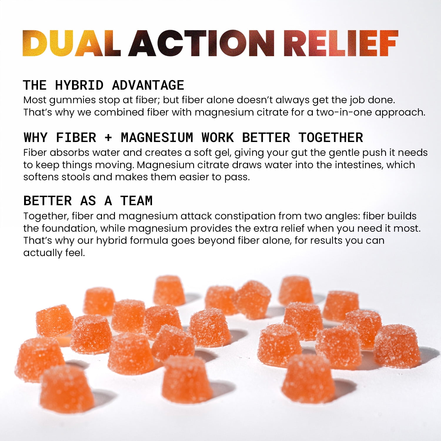 Rrhoid Rage - Fiber & Magnesium Gummies for Digestive Health - Relieves Constipation, Prevents Hemorrhoids, Dual Fiber, A, 60 ct