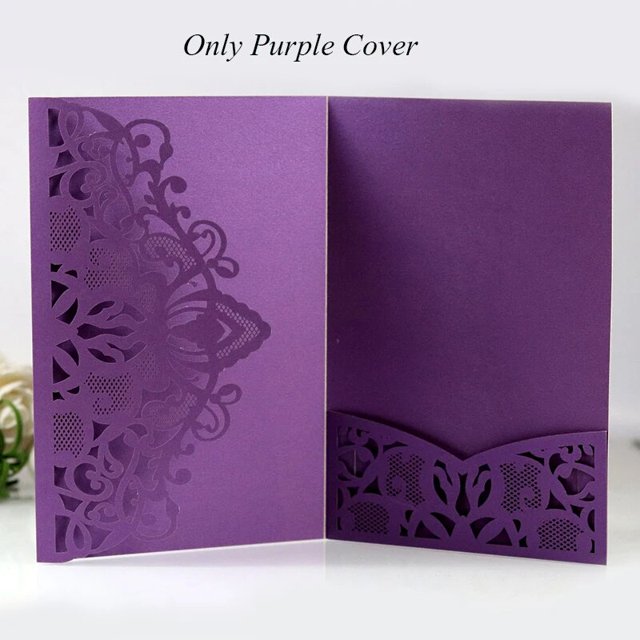 Tarjeta de invitación de boda cortada con láser elegante, tarjeta de felicitación, negocios personalizados con tarjeta RSVP, decoración de fiesta, azul y blanco, 50 piezas