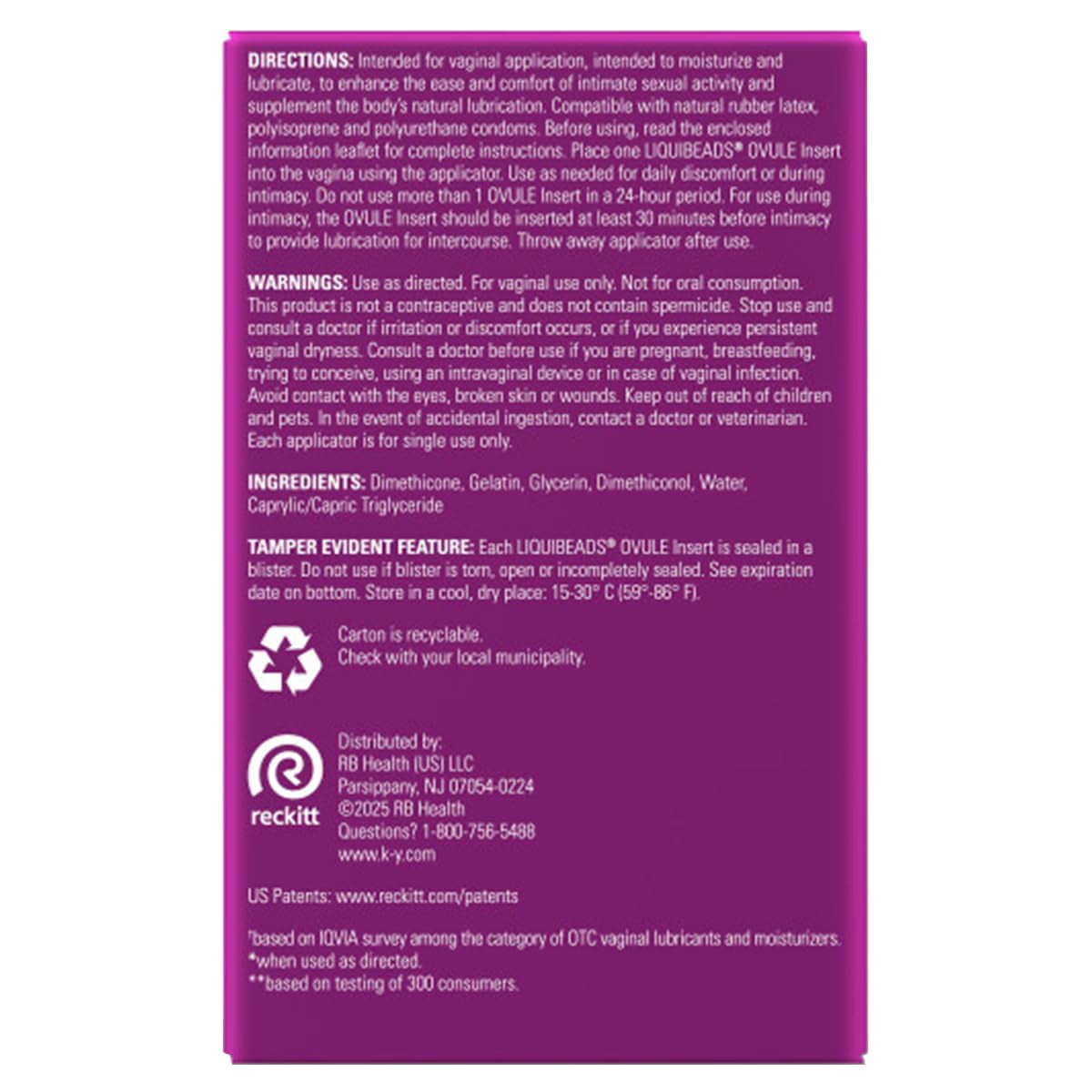 K-Y Liquibeads Vaginal Moisturizer, Silicone-Based Ovule Inserts, 6 Count Pack of 3 - Walmart.com K-Y Liquibeads Vaginal Moisturizer, Silicone-Based Ovule Inserts, 6 Count Pack of 3 - Walmart.com