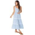 thumbnail image 3 of Celebrity Pink Women's Sleeveless Lace Trim Tiered Maxi Dress, Sizes XS-XXXL, 3 of 7