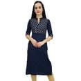thumbnail image 1 of Bimba Women's Navy Blue Designer Tunic Kurta Kurti Indian Ethnic Party Wear-18, 1 of 6