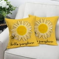 thumbnail image 2 of Hello Sunshine Pillow Covers 18x18 Inch Set of 2 Summer Sunflower Bee Farmhouse Square Pillow Cases Linen Yellow Cushion Cover for Outdoor Front Porch Patio Sofa Couch, 2 of 6