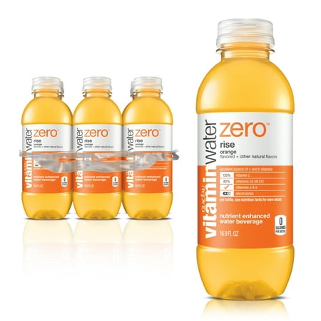 vitaminwater zero rise, electrolyte enhanced water w/ vitamins, orange drinks, 16.9 fl oz, 6