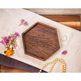 thumbnail image 5 of MUUJEE Dear Mom Ring Dish - Engraved Hexagon Wood Tray Small Jewelry Dish Mother of the Bride or Groom Gift for Wedding Birthday Mother's Day Gift - 5.5" x 5", 5 of 6