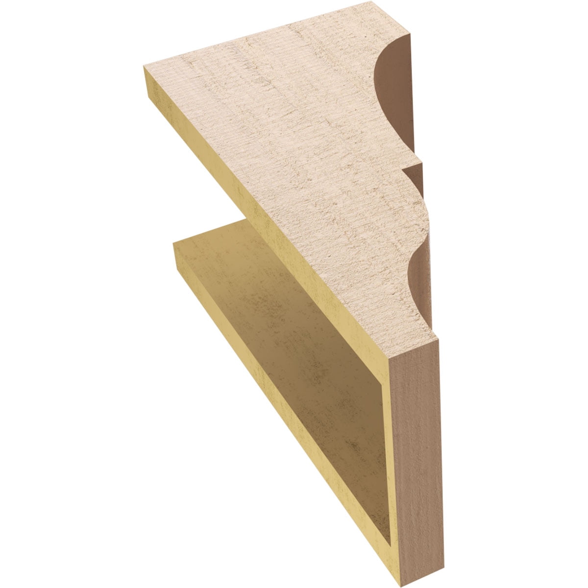 7"W x 7"D x 14"H Wide Asheboro Rough Cedar Woodgrain TimberThane Corbel, Primed Tan