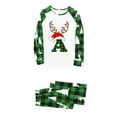 thumbnail image 2 of Odeerbi Christmas Pajamas for Family Holiday Long Sleeve Initial Name Family Christmas Pajamas Matching Sets Dad Printed Home Wear Two-Piece Sleepwear Xmas Family Matching PJs Set Green, 2 of 3
