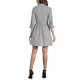 thumbnail image 3 of Vestido de camisa para mujer INSPIRE CHIC de manga 3/4 con botones, vestido mini gris XL, 3 of 5