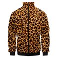 thumbnail image 3 of Chaqueta con cremallera y estampado de leopardo para hombre, moda 3D, manga larga, informal, holgada, estilo Harajuku, con solapa, abrigo de calle, 3 of 4