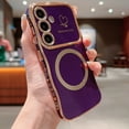 thumbnail image 2 of for Samsung Galaxy S23 Plus Case for Women Girls [Compatible with Mag Safe] Cute, Magnetic Love Heart Pattern with Camera Lens Protection Plating Shockproof Wireless Charging Phone Case,Darkpurple, 2 of 6