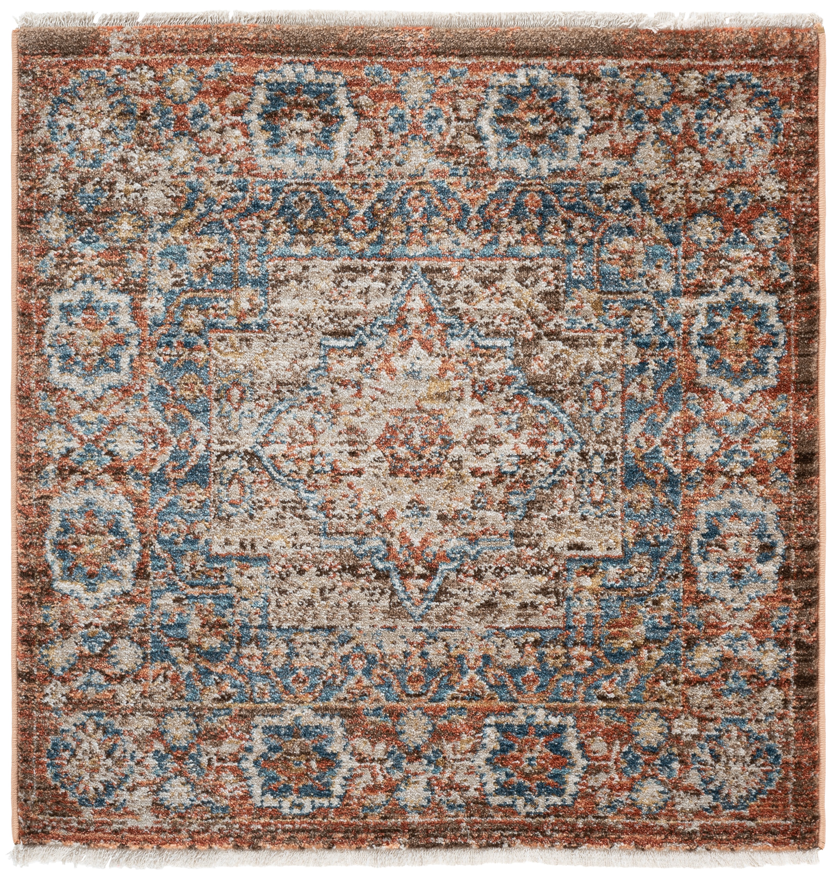 SAFAVIEH Bijar Rhona Oriental Area Rug, Brown/Rust, 3' x 3' Square