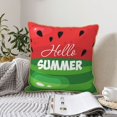 thumbnail image 6 of Fotbe Watermelon Hello Summer Pattern Velvet Decorative Throw Pillow Covers with Elegant Piping, Soft Plush Cushion Cover for Sofa, Bed, Car, Office-20"x20", 6 of 8