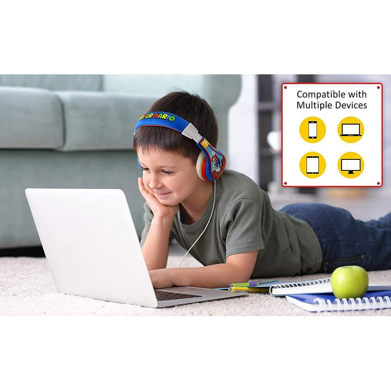 Super Mario Bros Character Kids Headphones, Volume Reduced