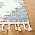 thumbnail image 3 of SAFAVIEH Moroccan Tassel Desmond Southwestern Shag Area Rug, Teal/Ivory, 4' x 6', 3 of 8