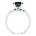 thumbnail image 4 of Solitaire Engagement Ring for Women - 2ct Natural London Blue Topaz in 14K White Gold Promise Ring, 4 of 6