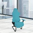 thumbnail image 6 of Stretchable Gaming Chair Cover Ergonomic Universal Polyester Solid Soft Washable light blue, 6 of 10