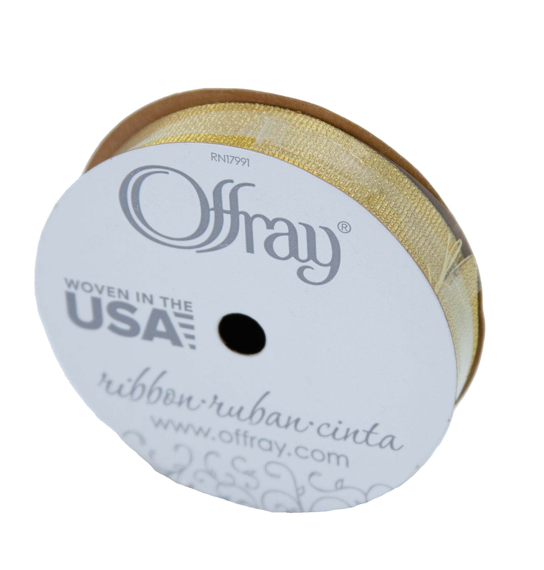 Offray 5/8" x 9' Metallic Gold Grosgrain Ribbon, 1 Each