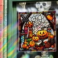 thumbnail image 4 of nvzhuang Halloween Window Clings Spooky Pumpkin Spider Web Window Stickers Bird Anti Collision Decals Holiday Decorations for Home, 4 of 8